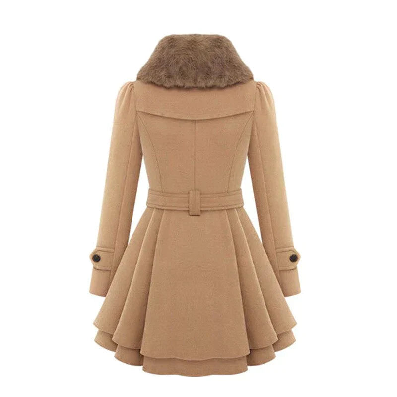 Velo™ | Elegant Trenchcoat med Bæredygtig Pels