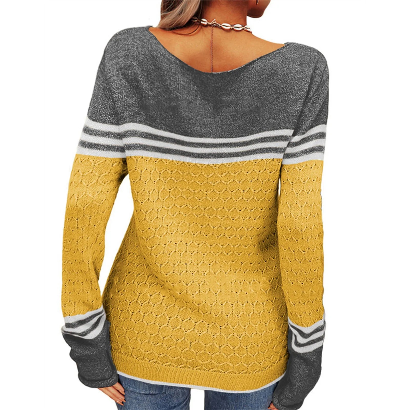 Velo™ | Casual Strikket T-shirt med Striber
