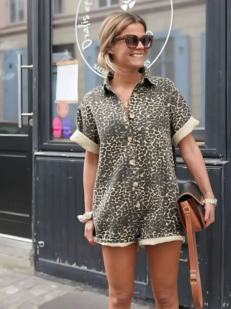 Malika™ | Leopardmønstret jumpsuit