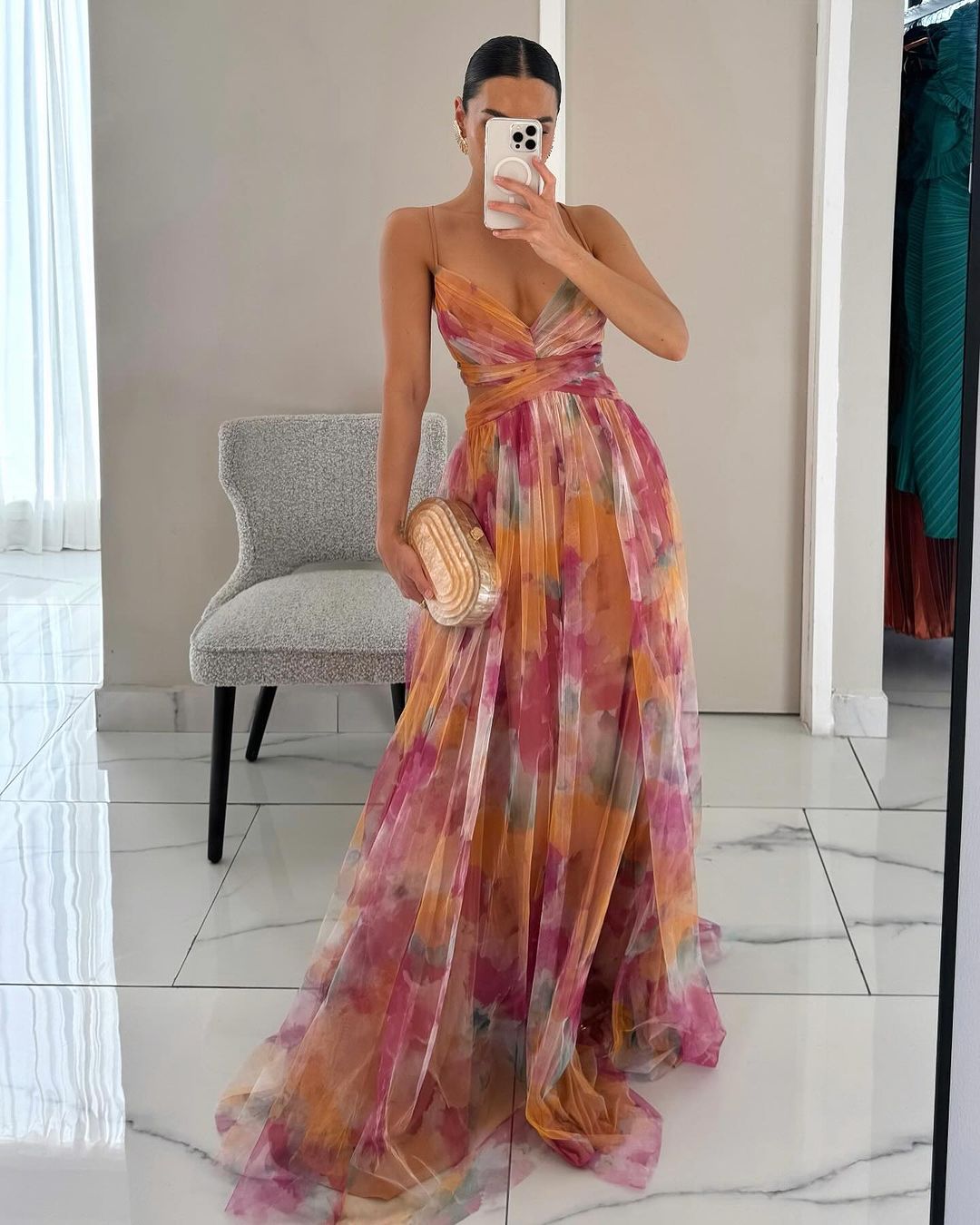 Alma | Elegant Blomsterkjole i Maxi-længde