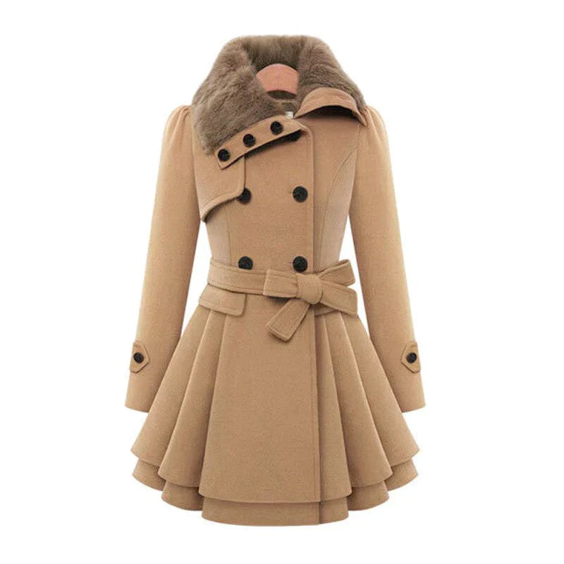 Velo™ | Elegant Trenchcoat med Bæredygtig Pels