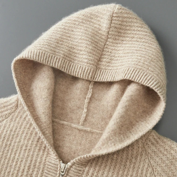 LOUREN™ | Cashmere Hættetrøje med Lynlås
