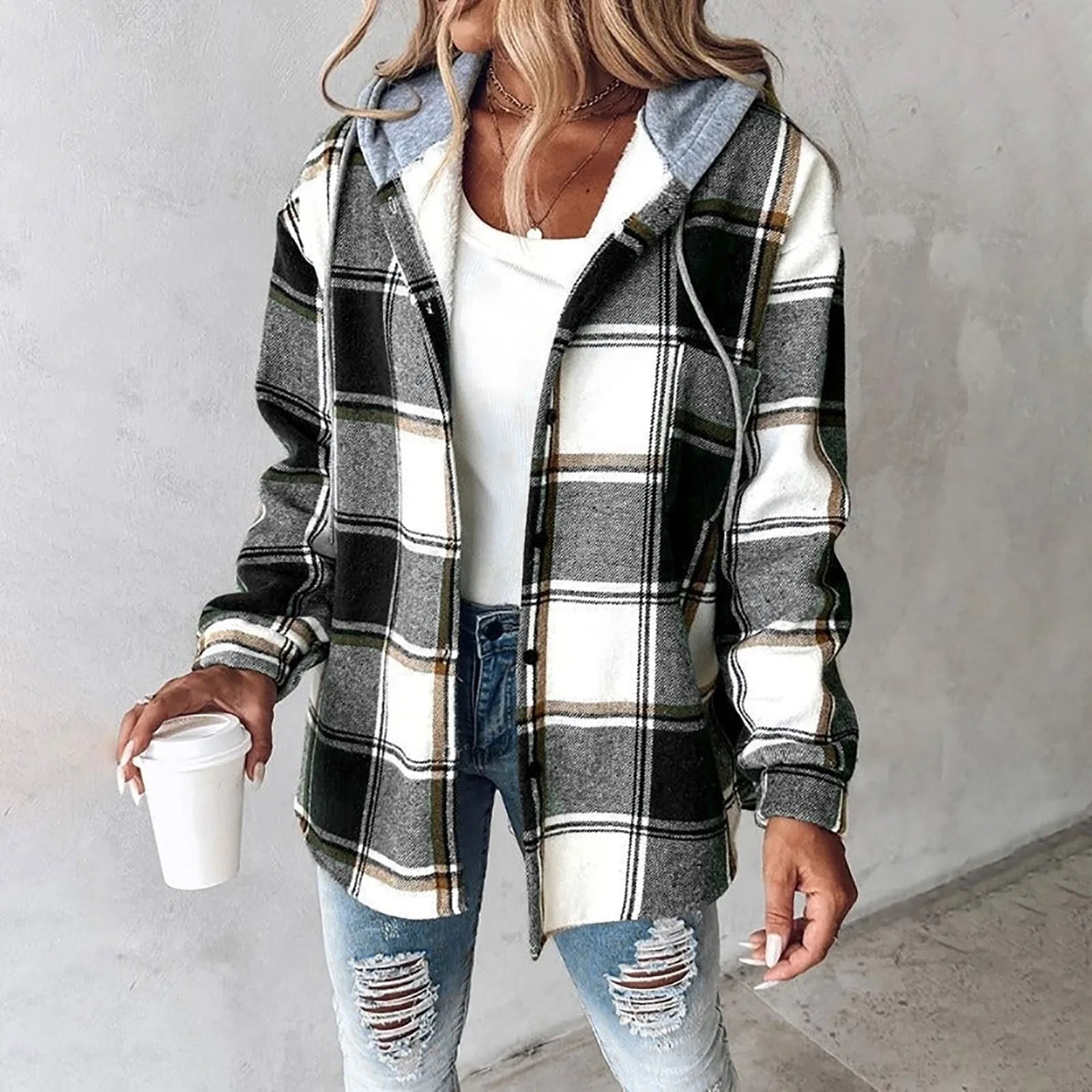 MAELINA™ – Blød Flanneljakke med Hætte