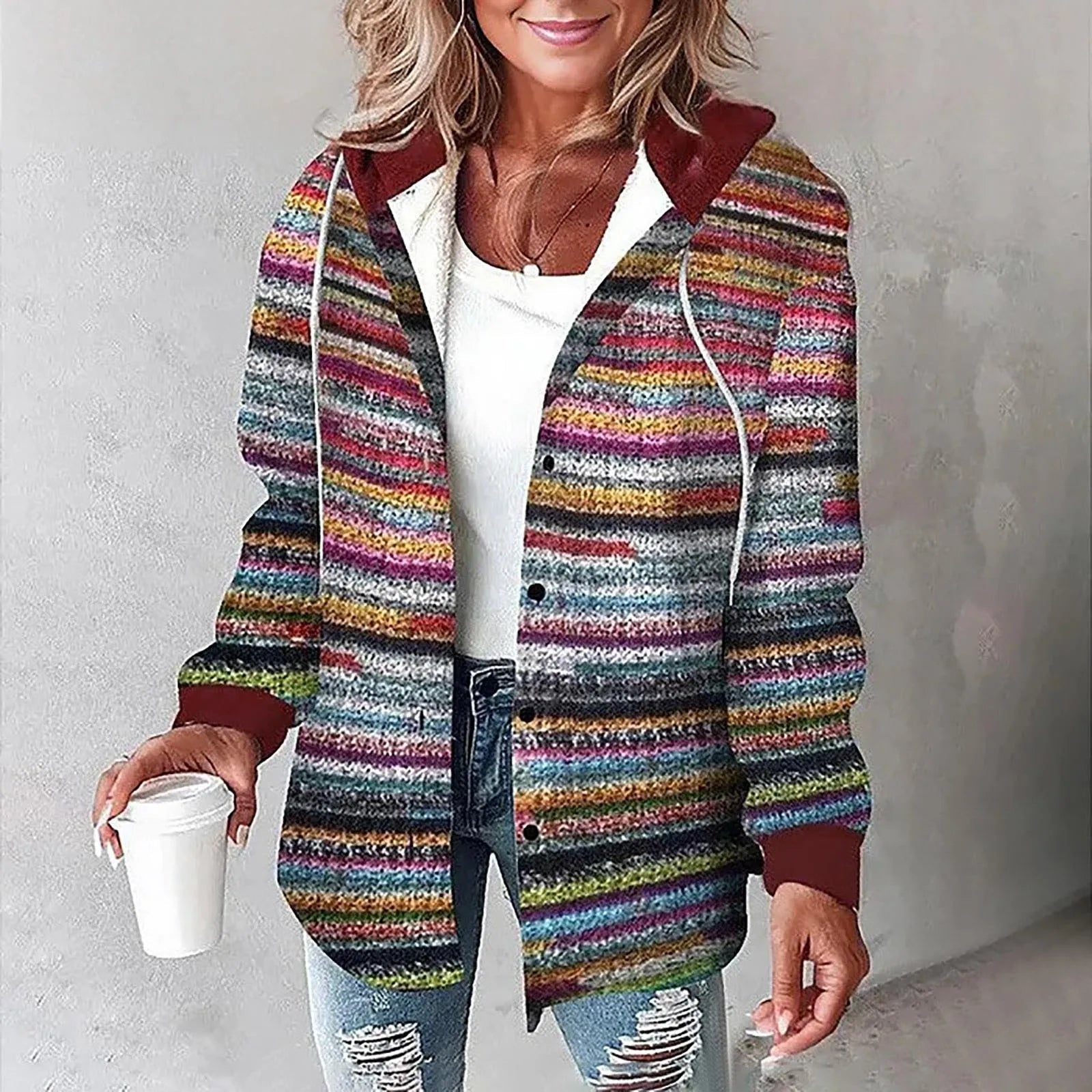 MAELINA™ – Blød Flanneljakke med Hætte