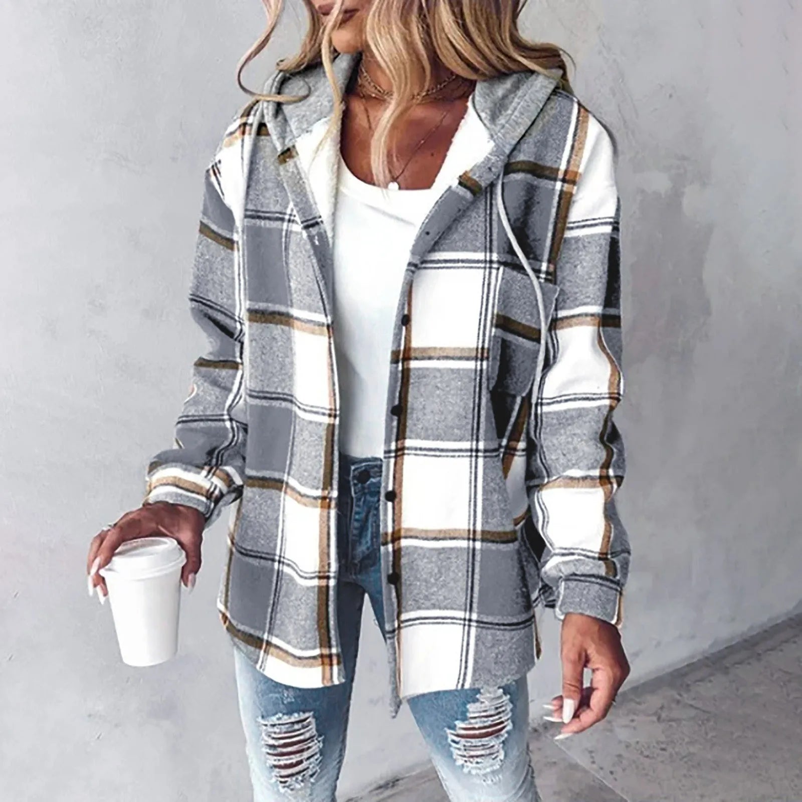 MAELINA™ – Blød Flanneljakke med Hætte