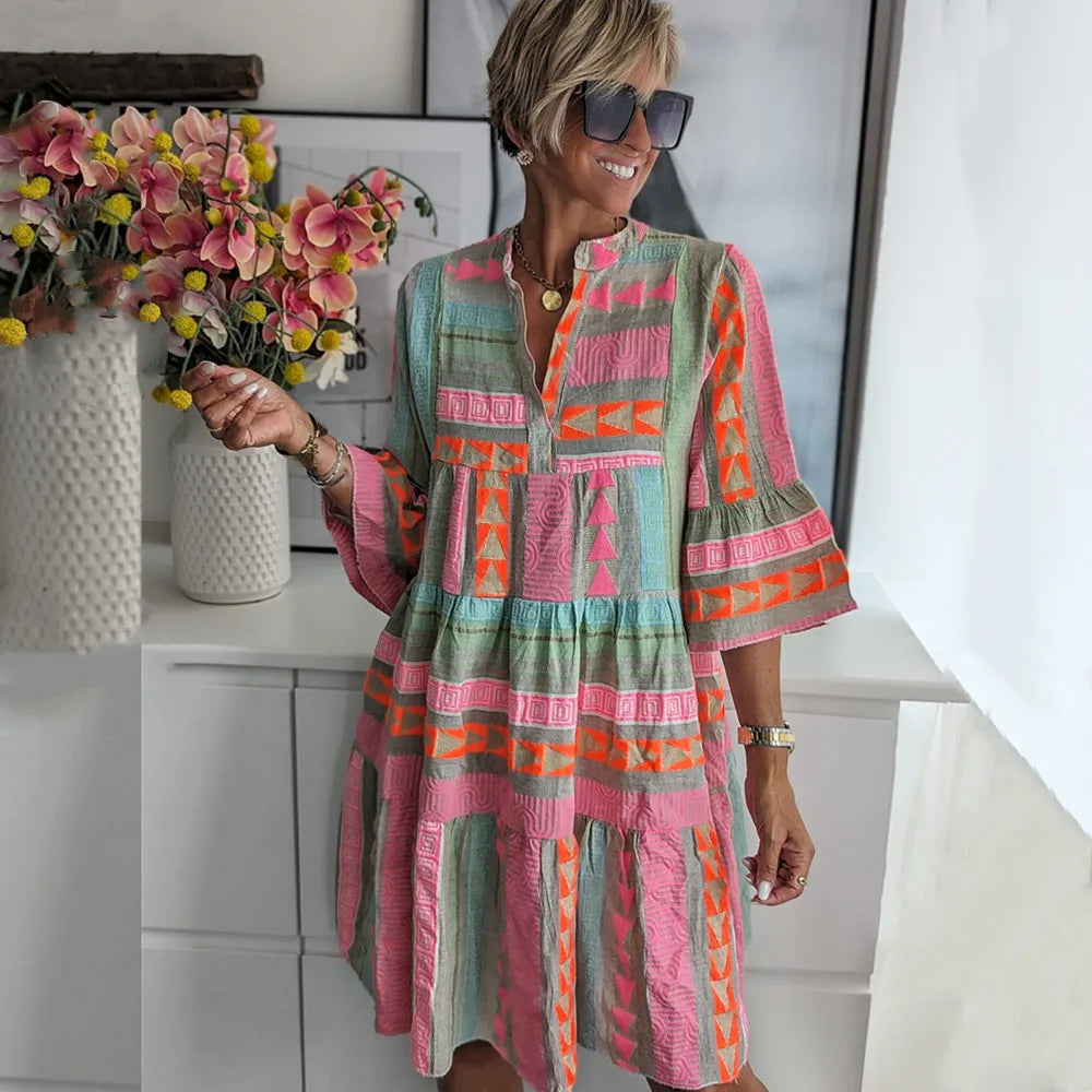 MAILINA™ | Boho Kjole i Lag
