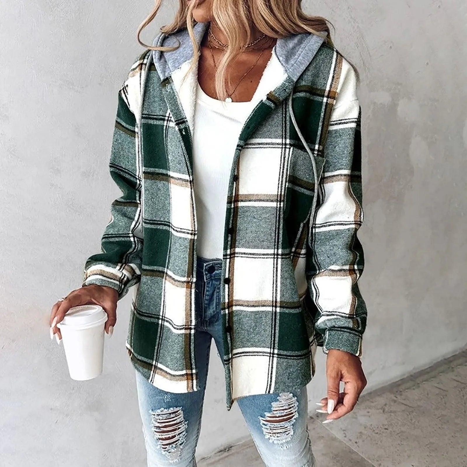 MAELINA™ – Blød Flanneljakke med Hætte