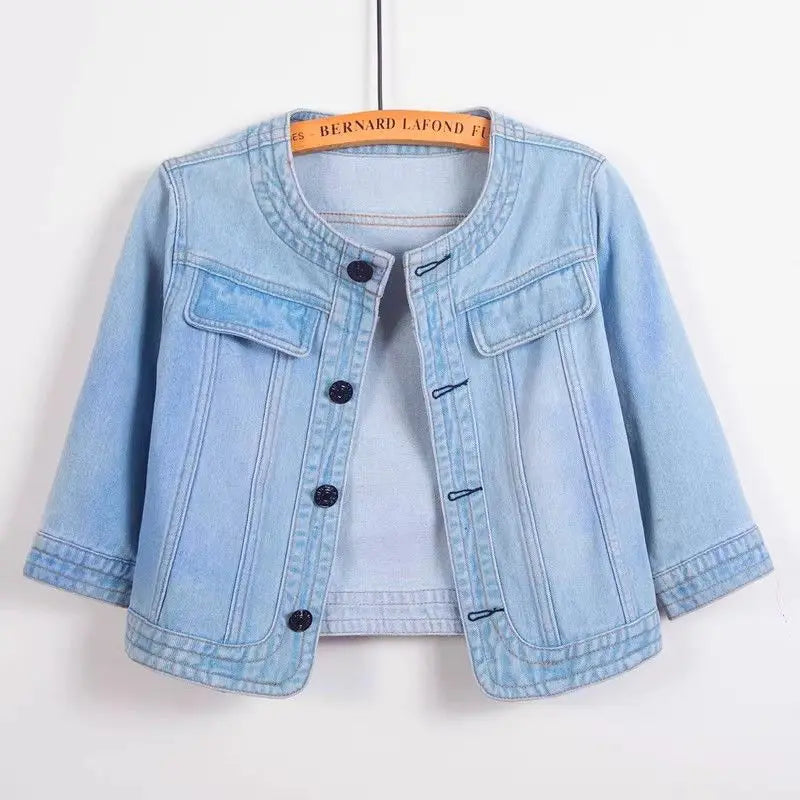 INESKA™ | Kort Denimjakke med Sommerkant