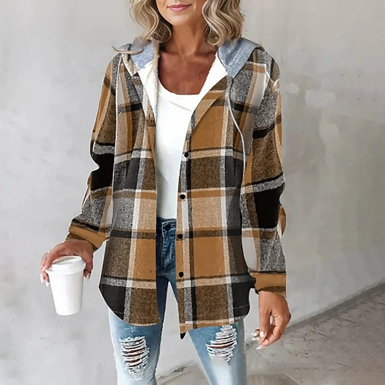 MAELINA™ – Blød Flanneljakke med Hætte