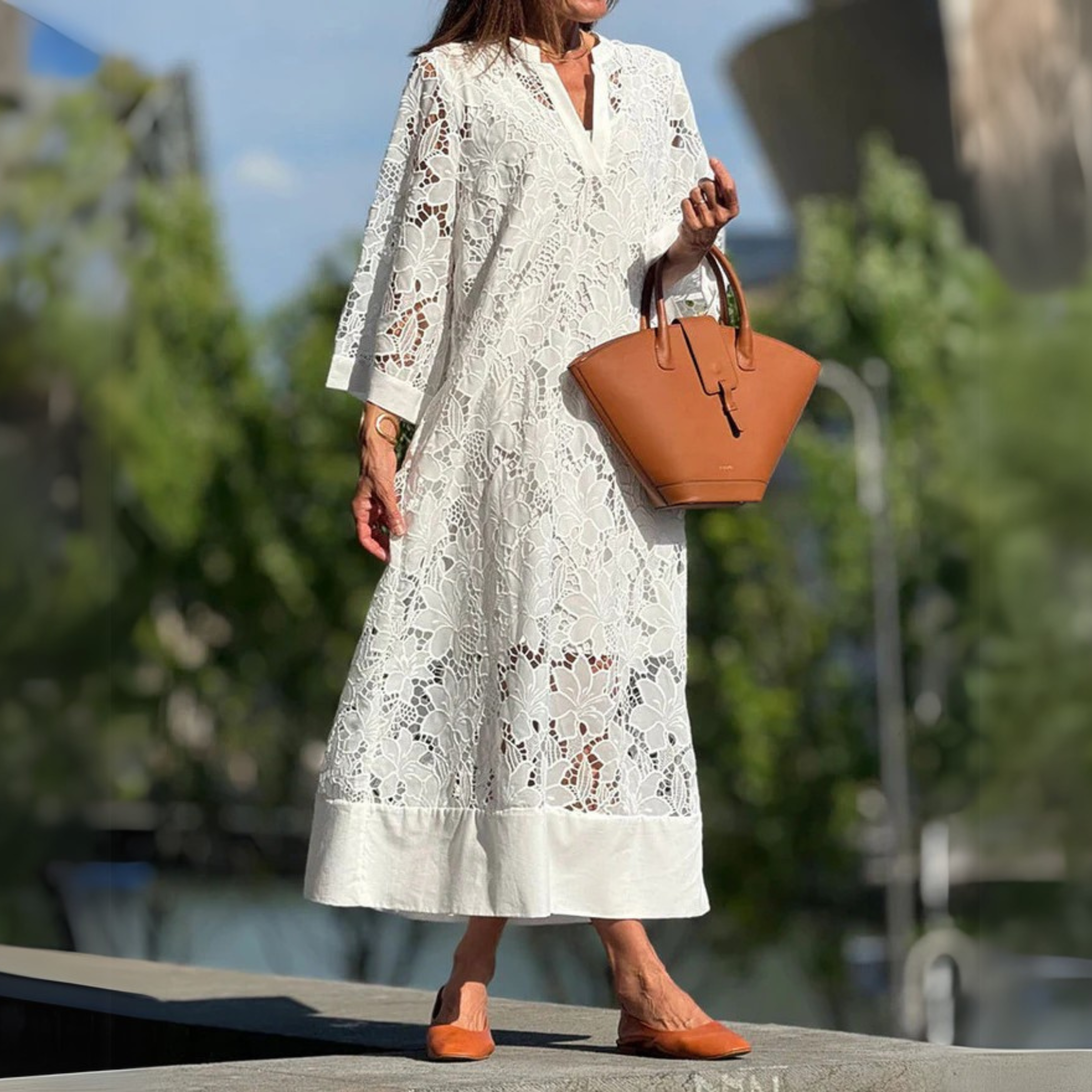 ANAÏS™ – Løs Bomuldskjole med Print